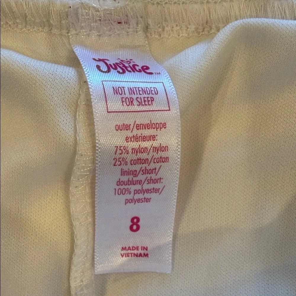 Justice White Lace Tiered Mini Skort Size 8